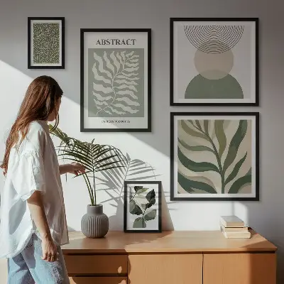 Galeria obrazów na ścianę abstrakcyjne roślinne wzory