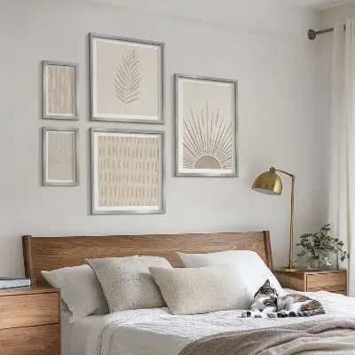 Zestaw obrazów dekoracja ścienna w stylu natura i geometria