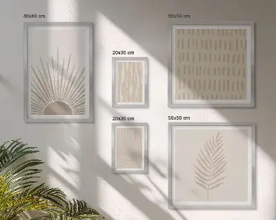 Zestaw obrazów dekoracja ścienna w stylu natura i geometria