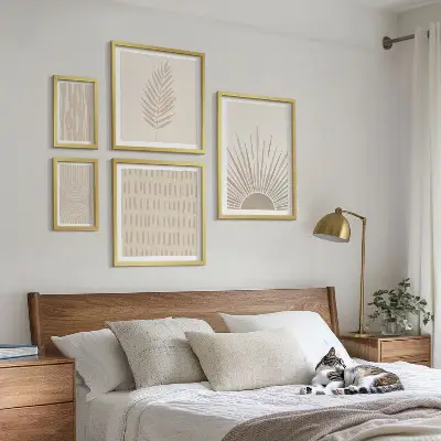Zestaw obrazów dekoracja ścienna w stylu natura i geometria