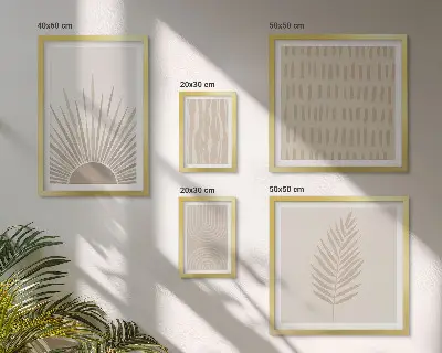 Zestaw obrazów dekoracja ścienna w stylu natura i geometria