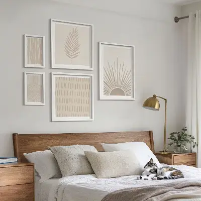 Zestaw obrazów dekoracja ścienna w stylu natura i geometria