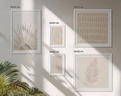 Zestaw obrazów dekoracja ścienna w stylu natura i geometria