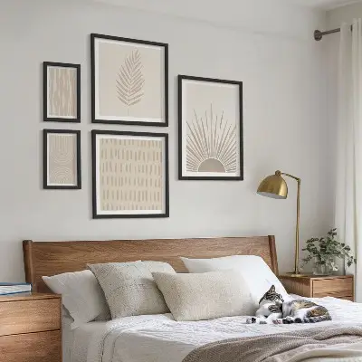 Zestaw obrazów dekoracja ścienna w stylu natura i geometria