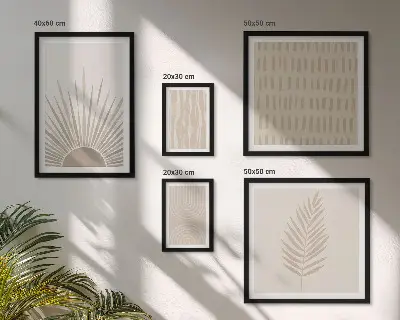 Zestaw obrazów dekoracja ścienna w stylu natura i geometria