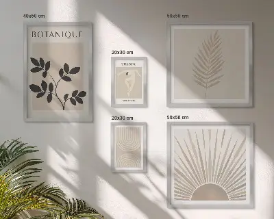 Zestaw obrazów w ramie do galerii ściennej stylowe roślinne dekoracje geometryczne