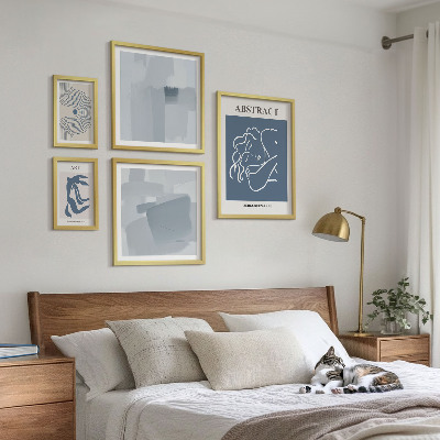 Zestaw obrazów w ramie do galerii ściennej Stylowe abstrakcje minimalistyczne