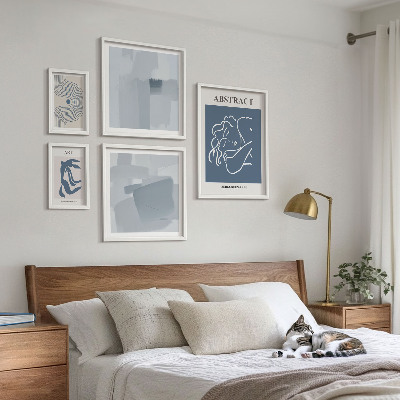 Zestaw obrazów w ramie do galerii ściennej Stylowe abstrakcje minimalistyczne
