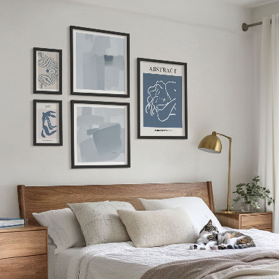 Zestaw obrazów w ramie do galerii ściennej Stylowe abstrakcje minimalistyczne