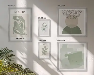 Galeria obrazów na ścianę w stylu nowoczesnym z abstrakcją