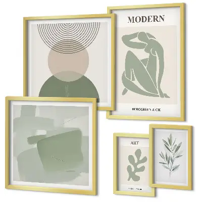 Galeria obrazów na ścianę w stylu nowoczesnym z abstrakcją