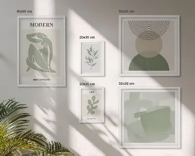 Galeria obrazów na ścianę w stylu nowoczesnym z abstrakcją