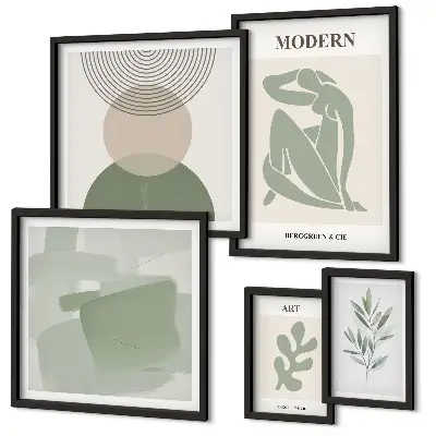 Galeria obrazów na ścianę w stylu nowoczesnym z abstrakcją