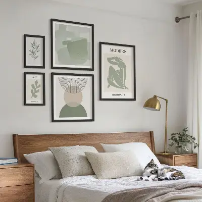 Galeria obrazów na ścianę w stylu nowoczesnym z abstrakcją