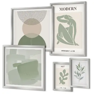 Galeria obrazów na ścianę w stylu nowoczesnym z abstrakcją