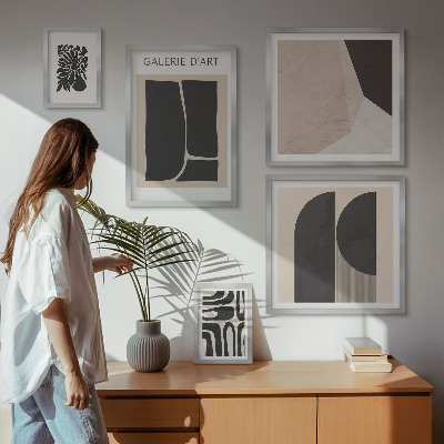 Dekoracja ścienna zestaw obrazów Stylowe grafiki minimalistyczne
