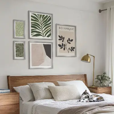 Zestaw obrazów w ramie do galerii ściennej nowoczesne roślinne inspiracje