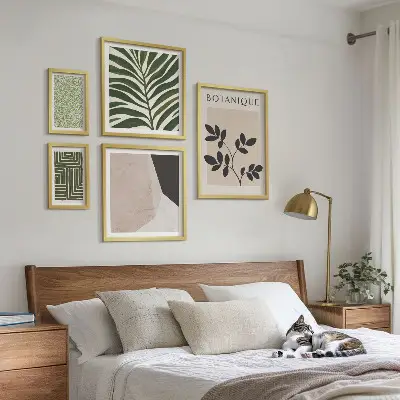 Zestaw obrazów w ramie do galerii ściennej nowoczesne roślinne inspiracje