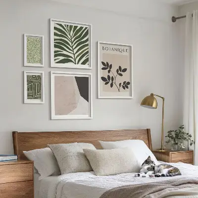Zestaw obrazów w ramie do galerii ściennej nowoczesne roślinne inspiracje