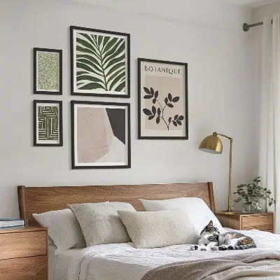 Zestaw obrazów w ramie do galerii ściennej nowoczesne roślinne inspiracje