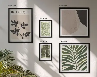 Zestaw obrazów w ramie do galerii ściennej nowoczesne roślinne inspiracje