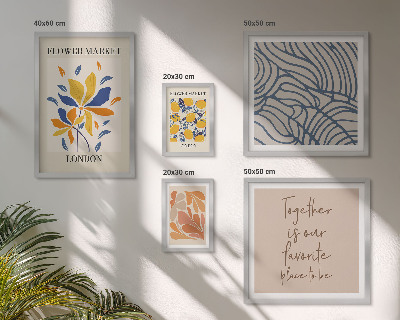Galeria obrazów na ścianę Kwiatowe motywy Londyn napisy