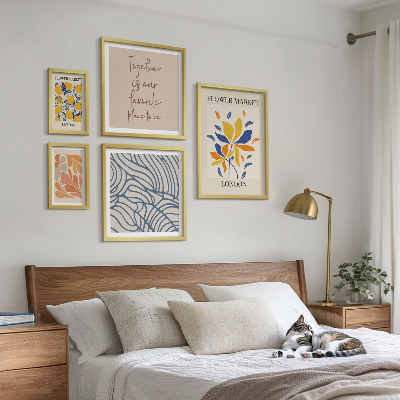 Galeria obrazów na ścianę Kwiatowe motywy Londyn napisy