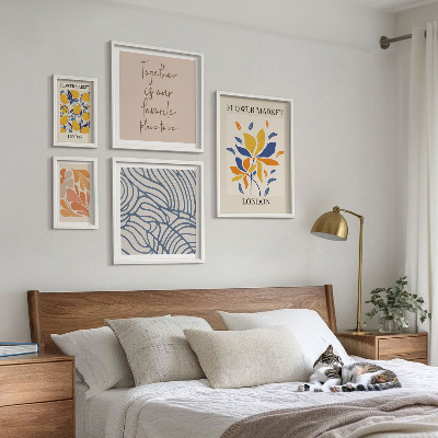 Galeria obrazów na ścianę Kwiatowe motywy Londyn napisy