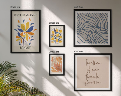 Galeria obrazów na ścianę Kwiatowe motywy Londyn napisy