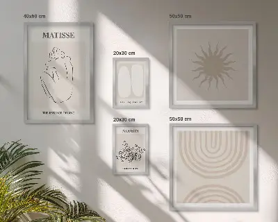 Dekoracja ścienna zestaw obrazów z minimalistycznymi liniami sztuki