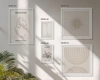 Dekoracja ścienna zestaw obrazów z minimalistycznymi liniami sztuki