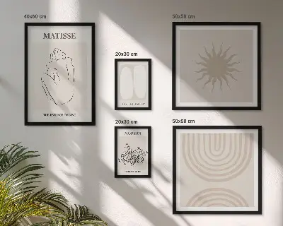 Dekoracja ścienna zestaw obrazów z minimalistycznymi liniami sztuki