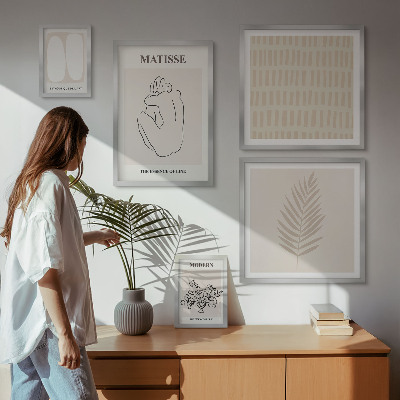Zestaw obrazów w ramie do galerii ściennej Styl minimalistyczny kształty