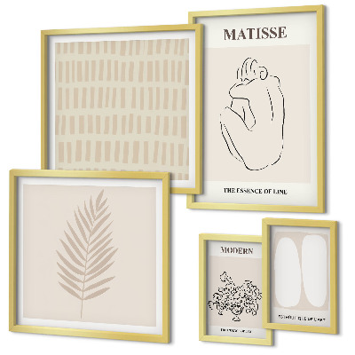 Zestaw obrazów w ramie do galerii ściennej Styl minimalistyczny kształty