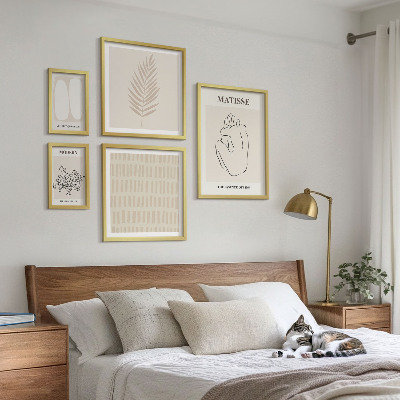 Zestaw obrazów w ramie do galerii ściennej Styl minimalistyczny kształty