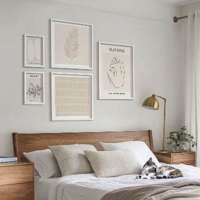 Zestaw obrazów w ramie do galerii ściennej Styl minimalistyczny kształty