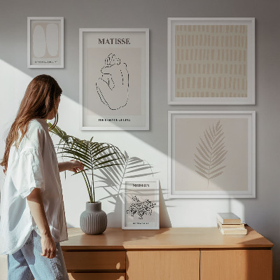 Zestaw obrazów w ramie do galerii ściennej Styl minimalistyczny kształty