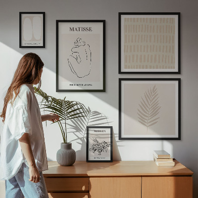 Zestaw obrazów w ramie do galerii ściennej Styl minimalistyczny kształty