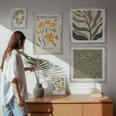 Galeria obrazów na ścianę nowoczesne motywy roślinne