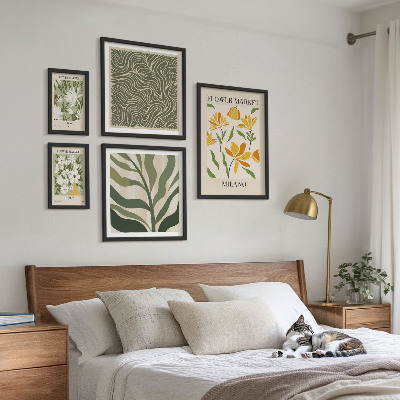 Galeria obrazów na ścianę Roślinne motywy nowoczesne