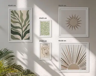 Zestaw obrazów dekoracyjnych stylowe roślinne abstrakcje
