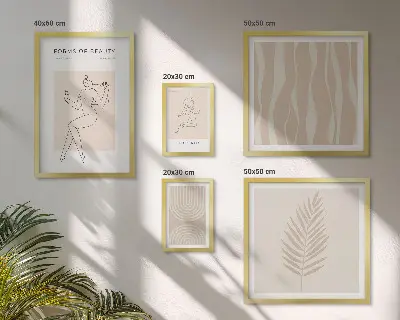 Zestaw 5 obrazów w ramie o tematyce minimalistycznej