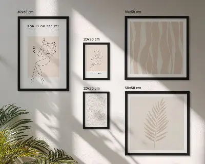 Zestaw obrazów dekoracja ścienna stylowe grafiki przedstawiające kobiety i rośliny