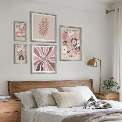 Galeria obrazów na ścianę kwiatowe rynki w stylu boho