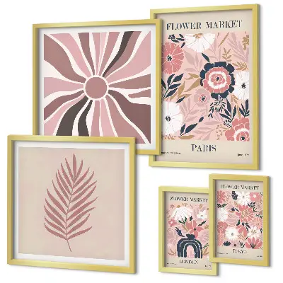 Galeria obrazów na ścianę kwiatowe rynki w stylu boho