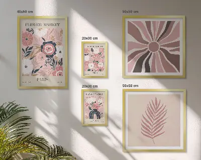 Galeria obrazów na ścianę kwiatowe rynki w stylu boho