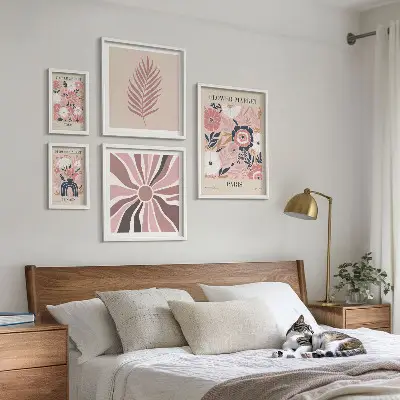 Galeria obrazów na ścianę kwiatowe rynki w stylu boho