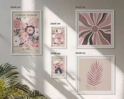 Galeria obrazów na ścianę kwiatowe rynki w stylu boho