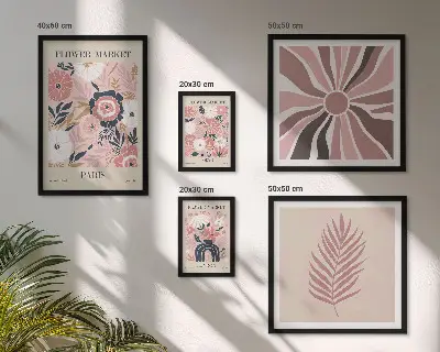 Galeria obrazów na ścianę kwiatowe rynki w stylu boho