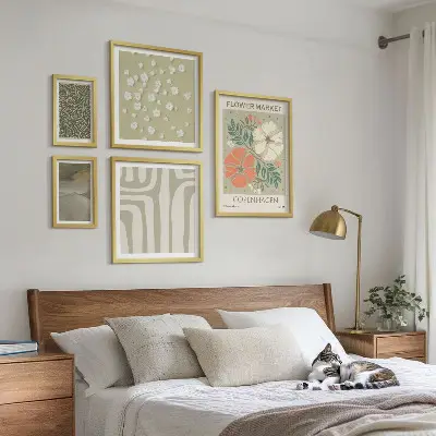 Zestaw obrazów dekoracja ścienna z motywami roślinnymi w stylu boho